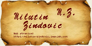Milutin Zindović vizit kartica